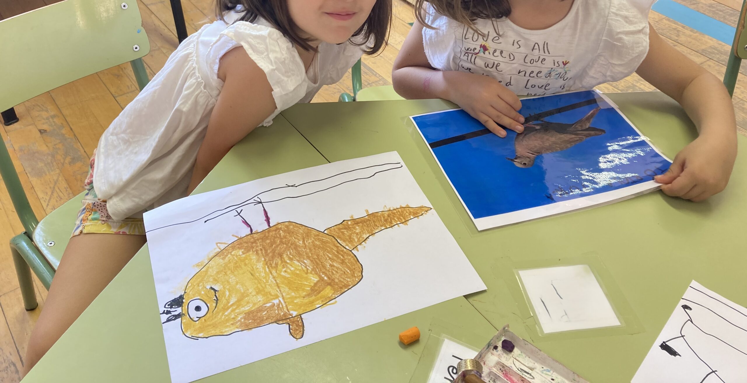 Dibujo de Tórtola turca por parejas